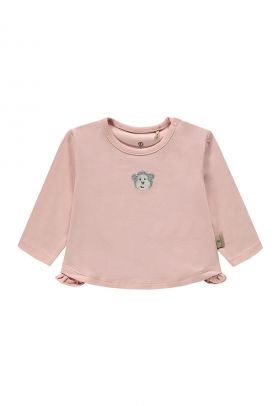 Bluza din amestec de bumbac organic cu detaliu cu volane