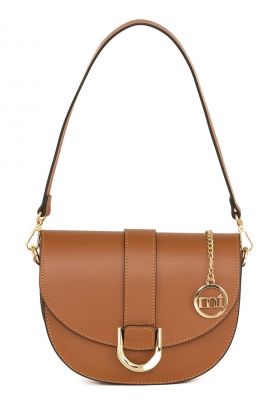 Geanta crossbody din piele cu accesoriu logo