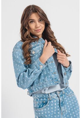 Jacheta de denim cu buline Malibu