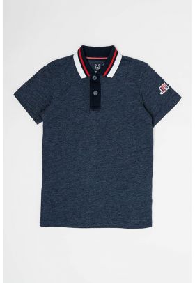 Tricou polo din amestec de bumbac cu logo discret