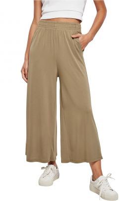 Pantaloni culotte din amestec de modal cu croiala ampla