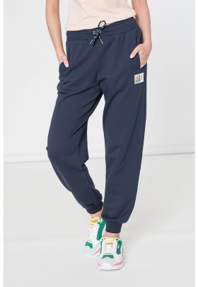 Pantaloni sport cu model uni si talie ajustabila