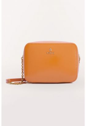 Geanta crossbody mica de piele cu logo