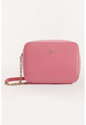 Geanta crossbody mica de piele cu logo