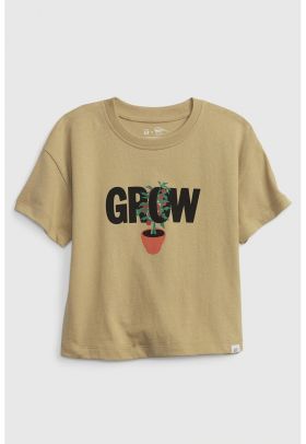 Tricou de bumbac organic cu imprimeu grafic