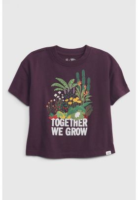 Tricou de bumbac organic cu imprimeu grafic