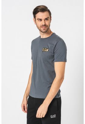 Tricou cu decolteu rotund si imprimeu logo