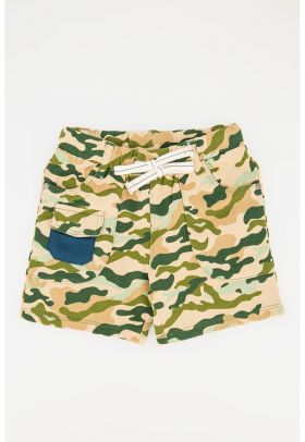 Pantaloni scurti cu imprimeu camuflaj