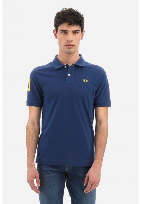 Tricou polo slim fit cu detalii brodate Ray