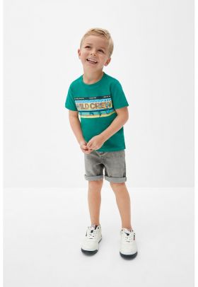 Bermude din denim cu aspect decolorat