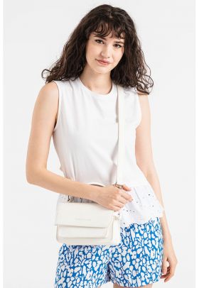 Bluza de bumbac fara maneci - cu detalii cu perforatii
