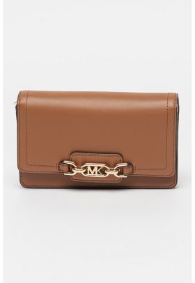 Geanta crossbody de piele cu logo metalic Heather