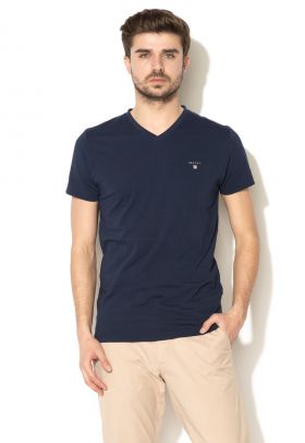 Tricou slim fit cu decolteu in V Original 10005