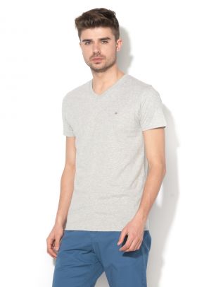 Tricou slim fit cu decolteu in V Original 10005