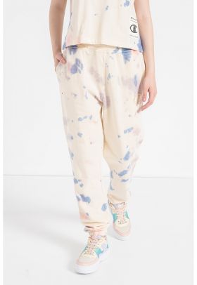 Pantaloni sport din bumbac organic cu model tie-dye