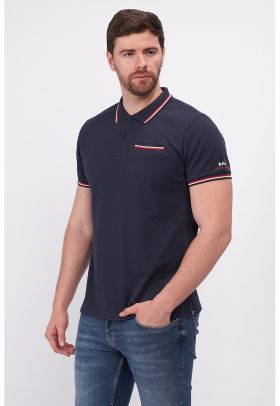 Tricou polo de bumbac cu fenta cu nasturi