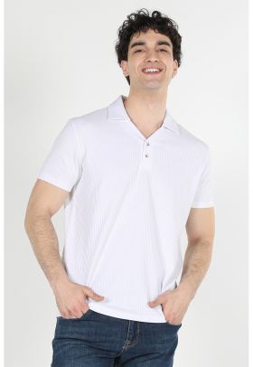 Tricou polo cu model striat