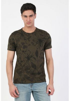 Tricou regular fit cu imprimeu floral