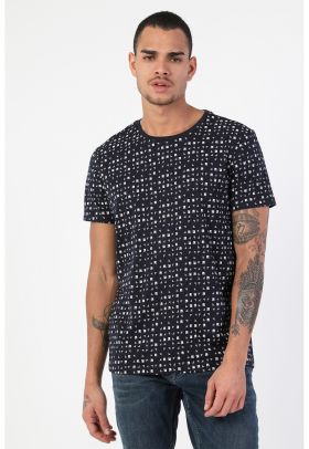 Tricou regular fit cu model geometric