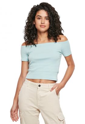 Tricou crop cu aspect striat