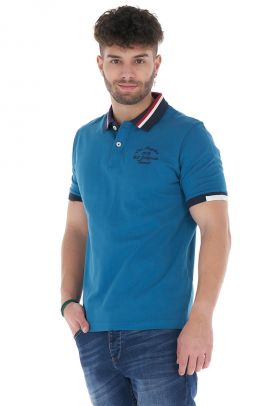 Tricou polo cu detalii contrastante