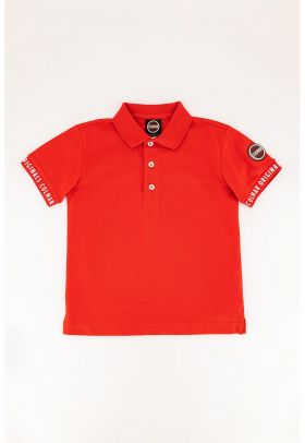 Tricou polo din pique cu mansete cu logo