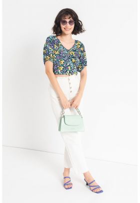Bluza crop cu nasturi Eline