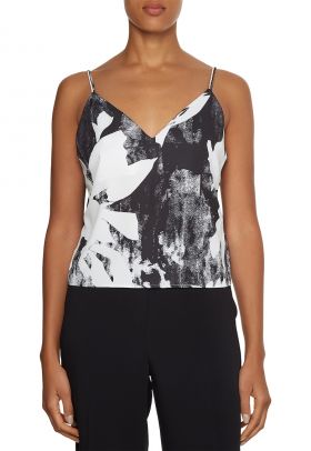 Bluza fara maneci cu model si decolteu in V