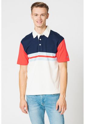 Tricou polo din material pique de bumbac Blocked Striped