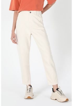 Blugi mom-fit cu talie inalta