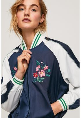 Jacheta bomber cu broderii florale Abigail