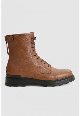 Ghete de piele cu varf rotund