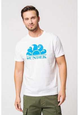 Tricou cu decolteu la baza gatului si logo New Simeon