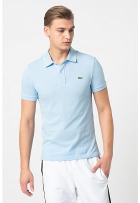 Tricou polo slim fit din material pique