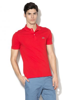 Tricou polo slim fit negru din pique cu logo PH4012-00-031