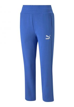 Pantaloni sport cu detaliu logo si talie inalta T7