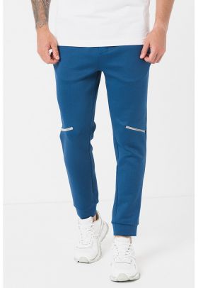 Pantaloni sport cu croiala conica si snur de ajustare