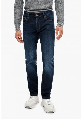 Blugi slim fit cu aspect decolorat