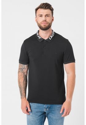 Tricou polo slim fit cu guler cu logo