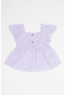Bluza cu imprimeu si decolteu patrat
