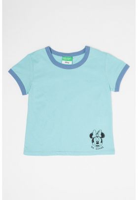 Tricou cu decolteu la baza gatului si tematica Disney