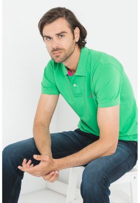 Tricou polo regular fit din pique