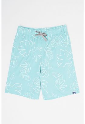 Pantaloni scurti de bumbac cu model tropical