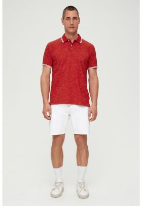 Tricou polo cu guler in dungi