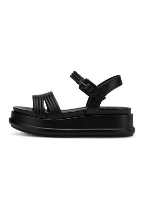 Sandale wedge de piele ecologica