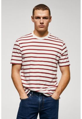 Tricou din amestec de modal cu model in dungi French