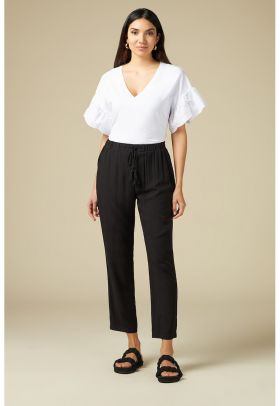 Pantaloni crop cu buzunare laterale