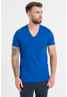 Tricou slim fit cu decolteu in V