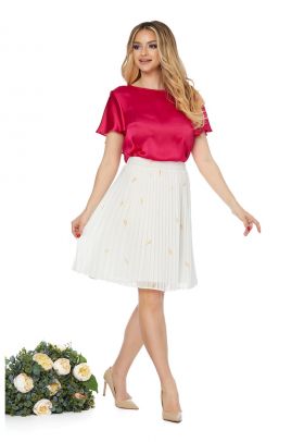 Bluza de satin cu garnituri cu volane