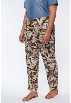 Pantaloni crop cu croiala conica